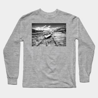 Hope Cove, Devon Black And White Long Sleeve T-Shirt